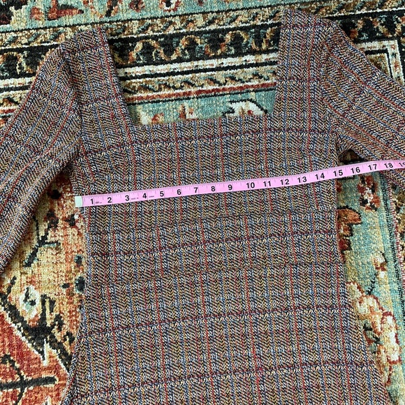 Free People Uptown Girl Tweed Mini Dress size 6 1960s Mod Boho Academia - Picture 11 of 13